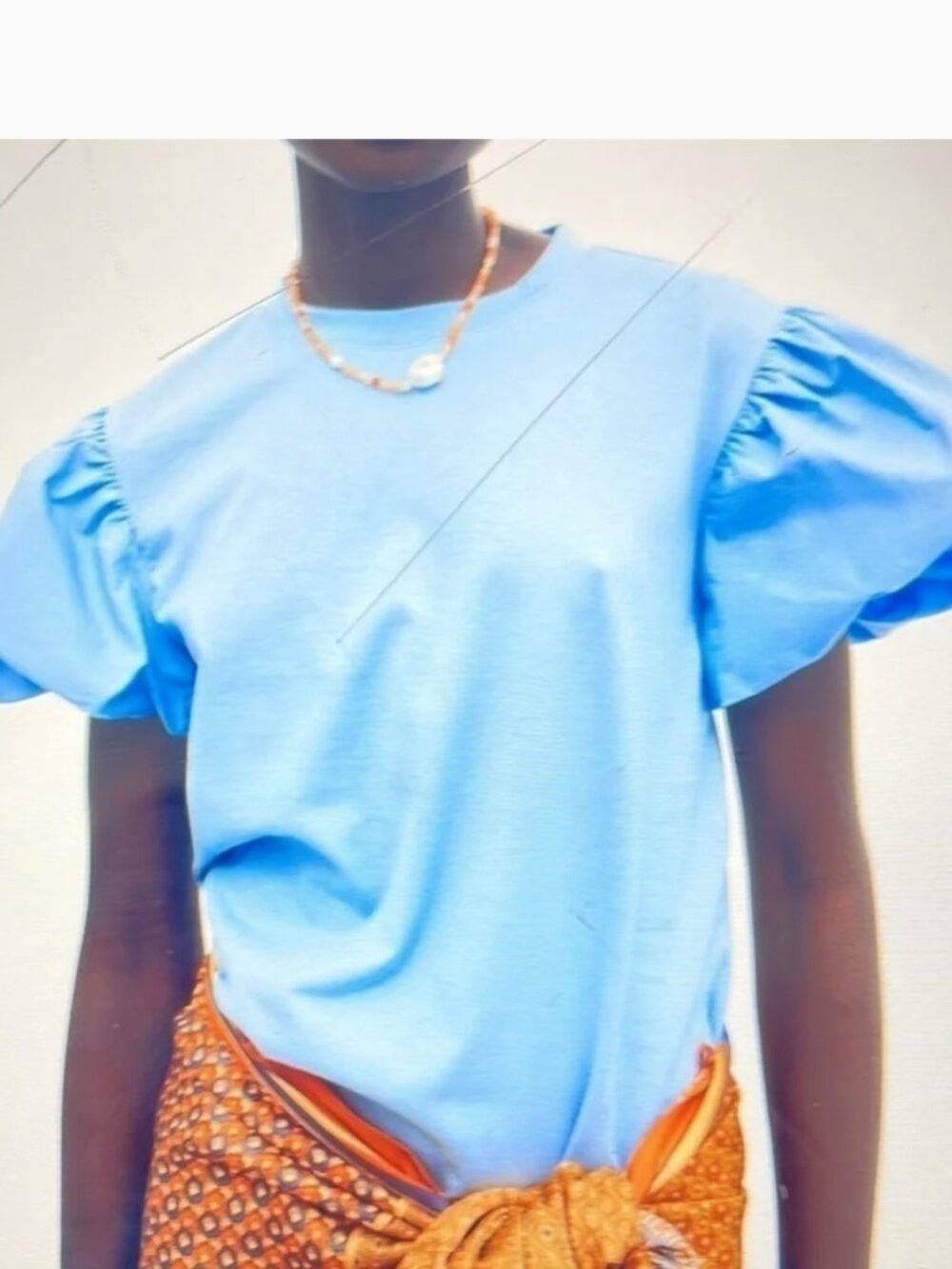 ✨💙 Zara Puff-Sleeve Top – Statement Blue Balloon Sleeve Tee / NWT 💙✨